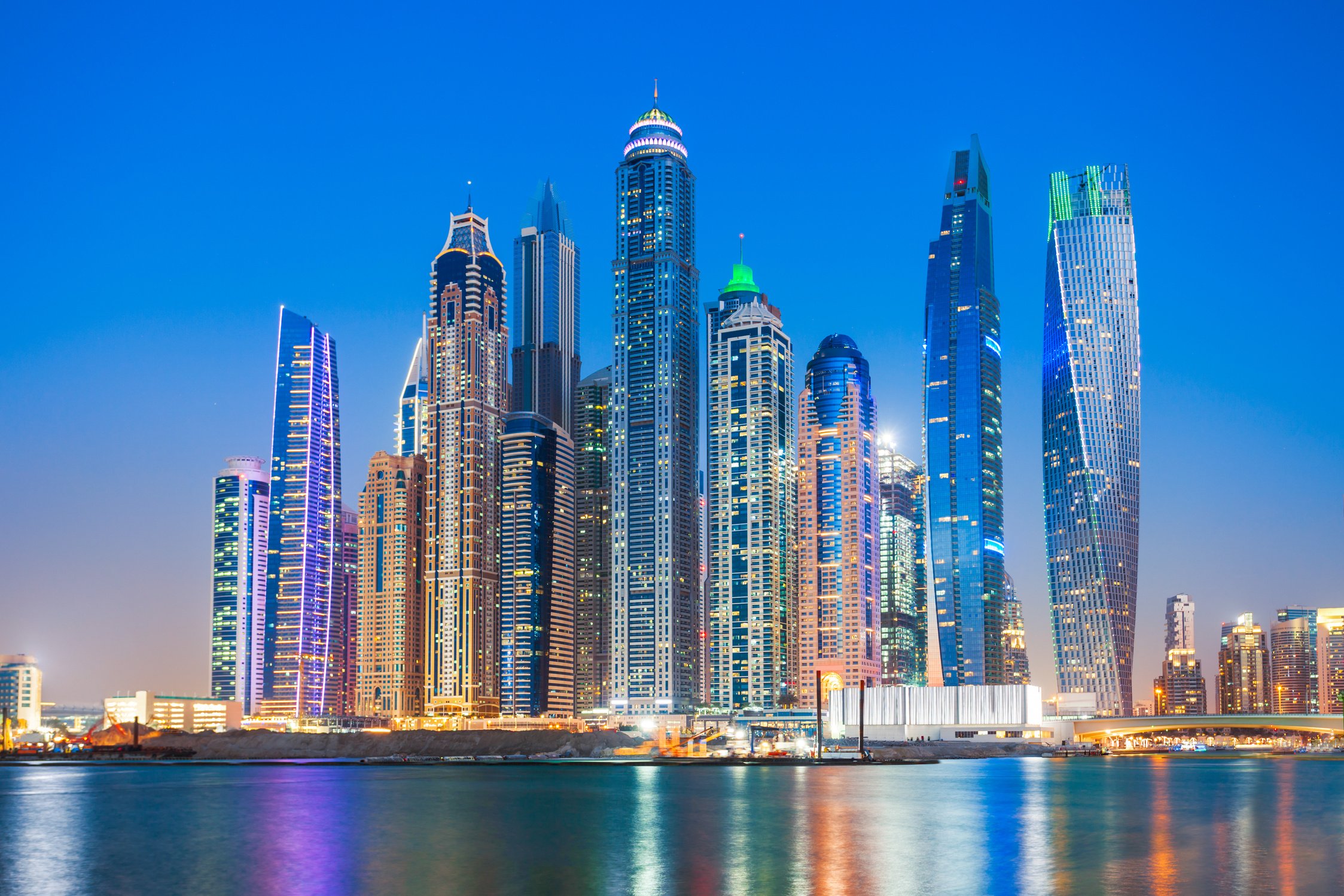 Dubai Marina District in Dubai, UAE