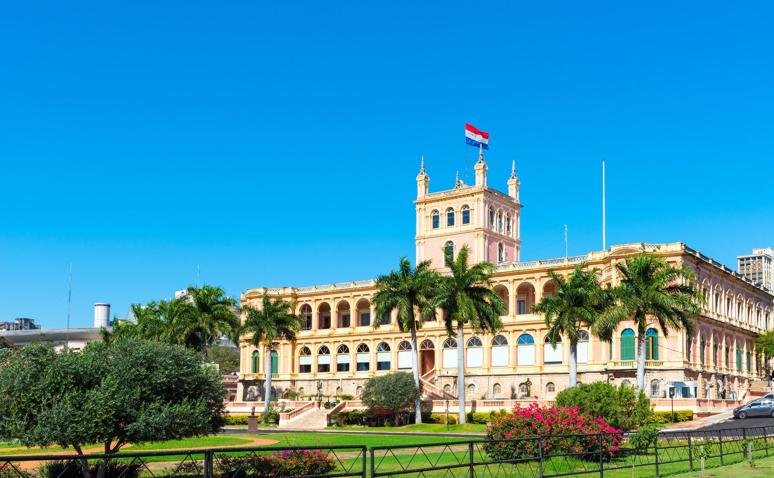 Government Palace (Lopez Palace), Asuncion, Paraguay. Copy space for text.